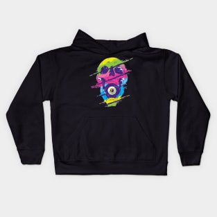 Psychedelic Skull Rainbow Colors Third Eye Awakening Kids Hoodie